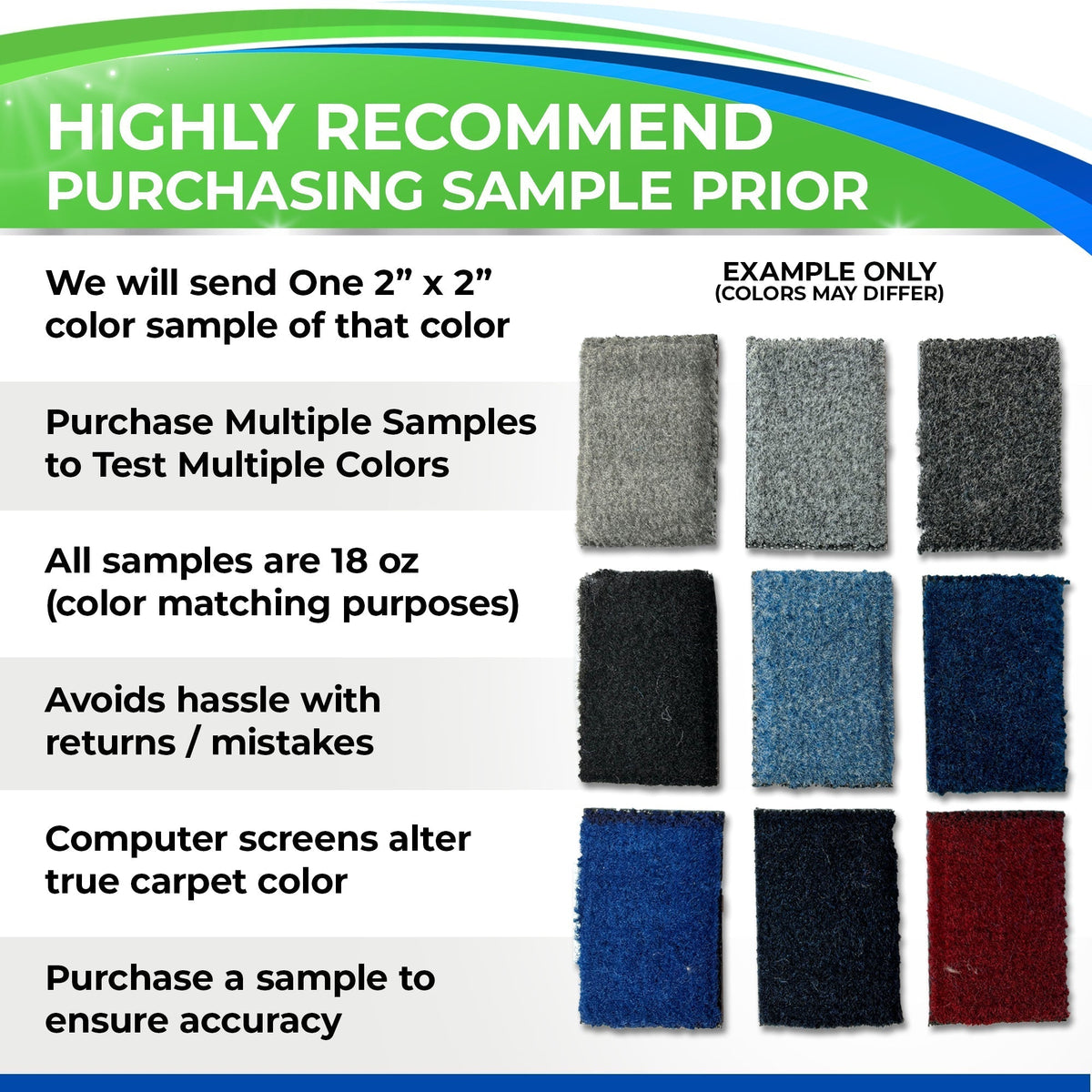 Boat Carpet Color SAMPLES – 'Cuda Powersports