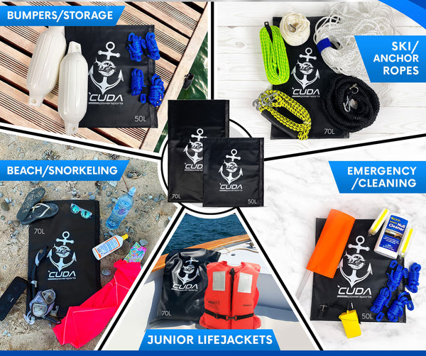 Cuda Boat Anchor Storage Bag 70 L - For Bumpers, Ropes, Snorkeling, Lifejackets, Cleaning, and More