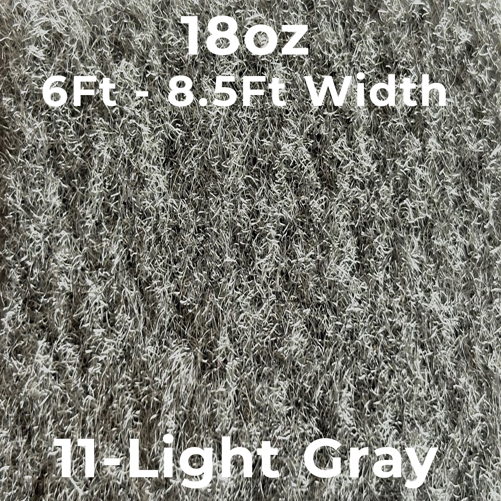 18oz Boat Carpet - 11 Light Gray Color - 6Ft & 8.5Ft Width – 'Cuda