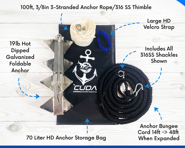 Cuda Powersports Boat Anchor Kit - Everything you need
