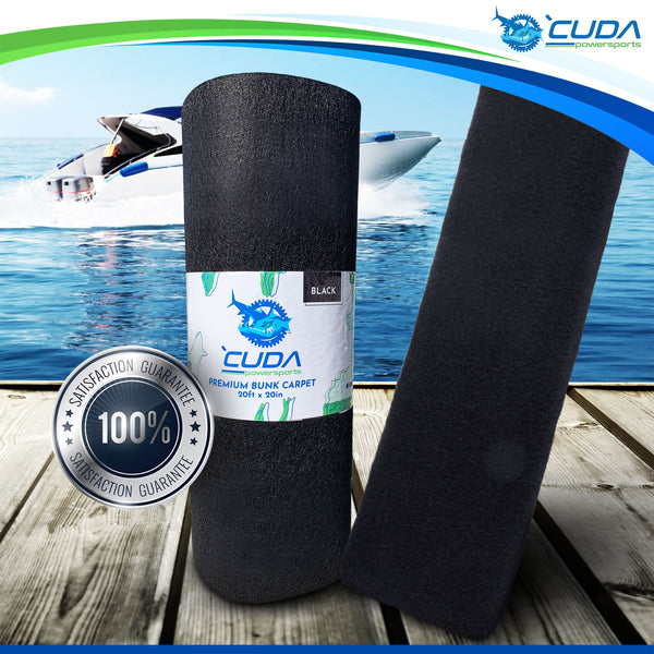 Boat Trailer Bunk Carpet (PREMIUM) - Black - 20 Feet x 20 Inches - 100% Satisfaction Guaranteed 
