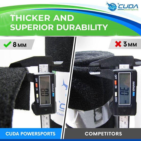 Thicker and Superior Durability Bunk Carpet By Cuda Powersports vs Competitors
